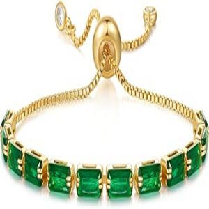 KissYan Tennis for Women, 14K Gold Plated Cubic Zirconia Bracelet
